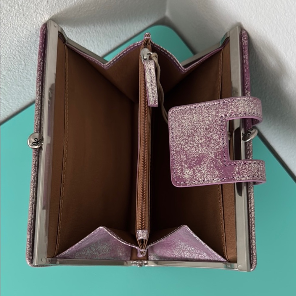 Violet Metallic Leather Wristlet - Picture 4 of 8